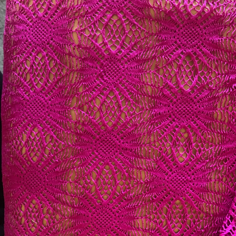 Vibrant Pink Lace Fabric